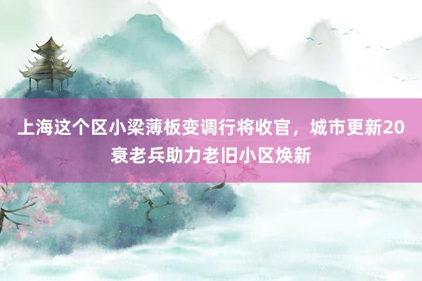 上海这个区小梁薄板变调行将收官，城市更新20衰老兵助力老旧小区焕新